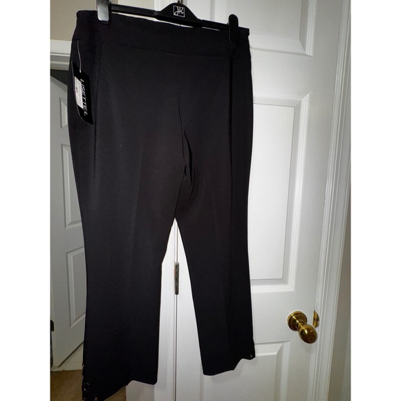 Lisette‎ Montreal Victoria Grommet Hem Black Crop Pants Trousers Size 8 - Picture 7 of 7